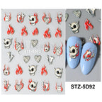 5D Crustacean & Insect Nail Art Stickers – Embossed Self-Adhesive Decals