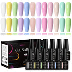 MEET ACROSS 12pcs Macaron Gel Nail Polish Set – UV Soak Off Manicure Kit