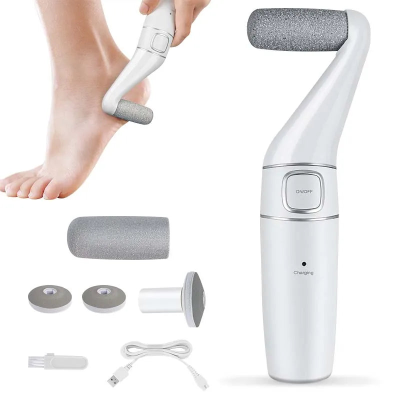 Electric Foot File Grinder – USB Rechargeable Callus Remover with Replacement Head for Smooth Feet
