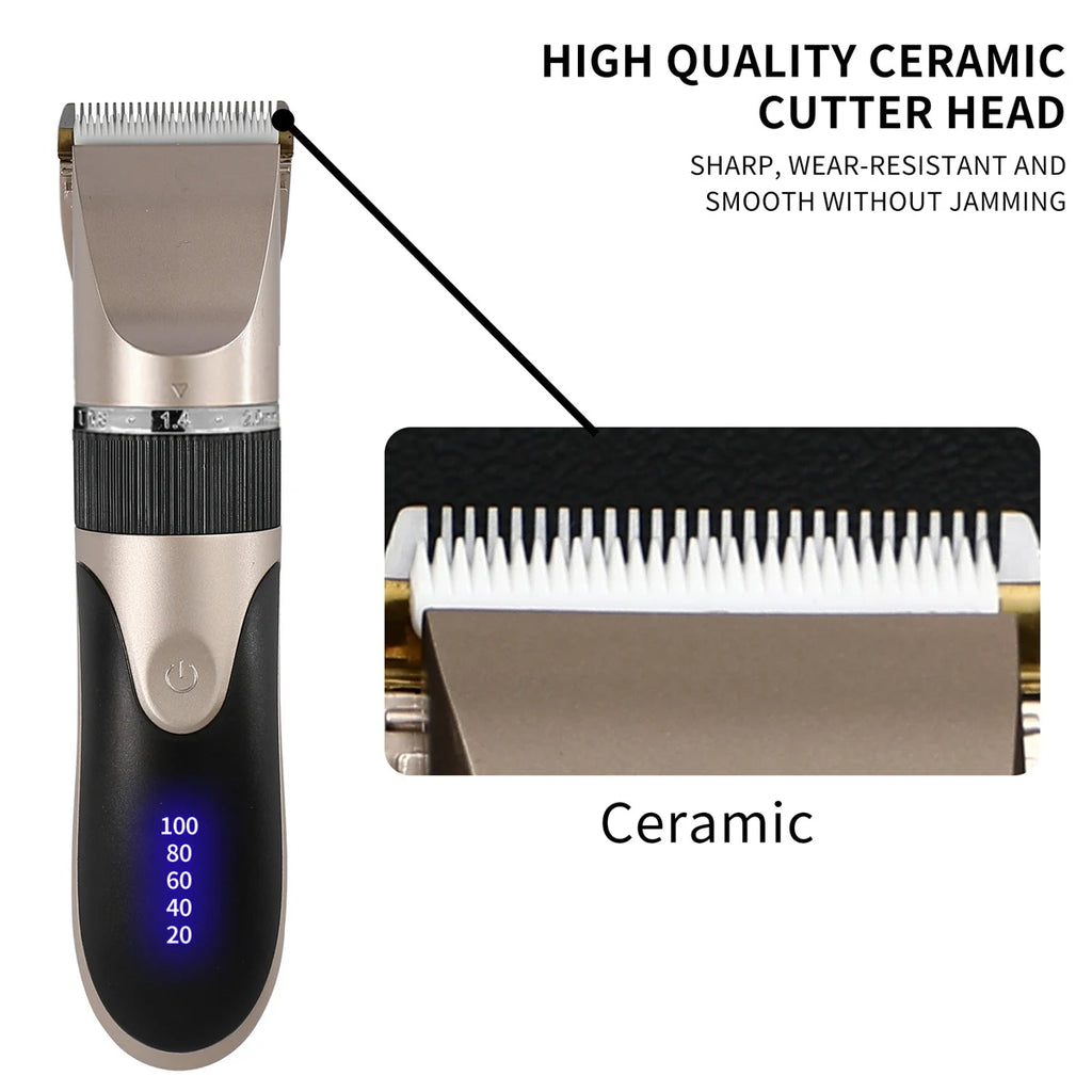 Men’s Professional Hair Clipper – Rechargeable Beard & Hair Trimmer