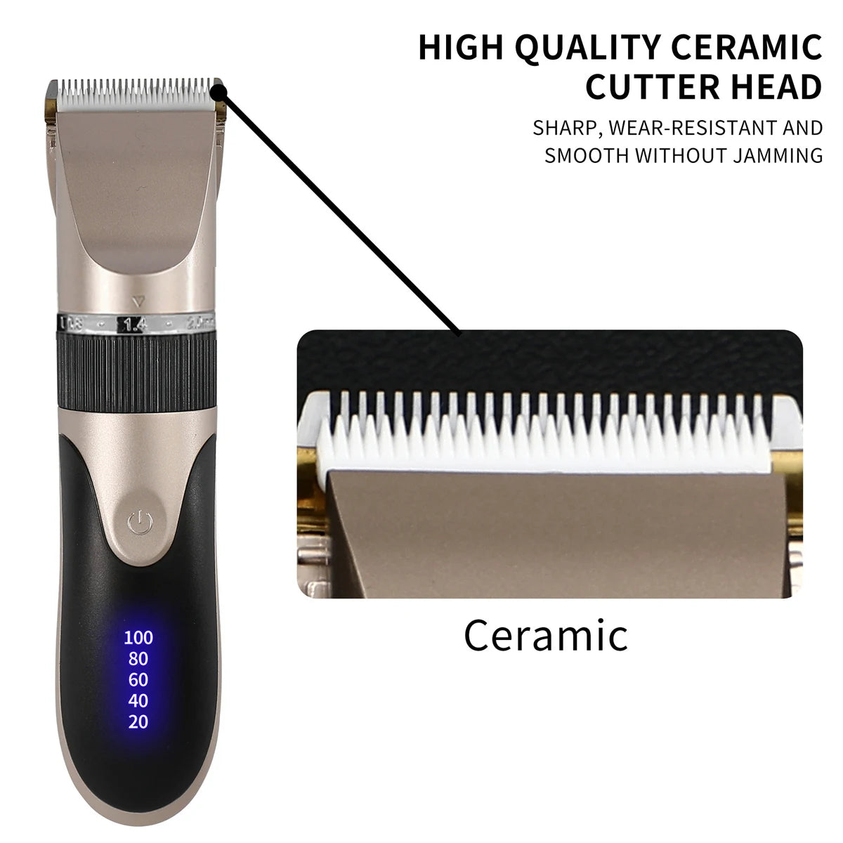 Men’s Professional Hair Clipper – Rechargeable Beard & Hair Trimmer