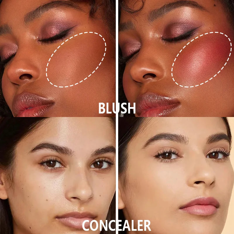 12-Color Concealer & Blush Brush Set – Blemish & Dark Circle Coverage