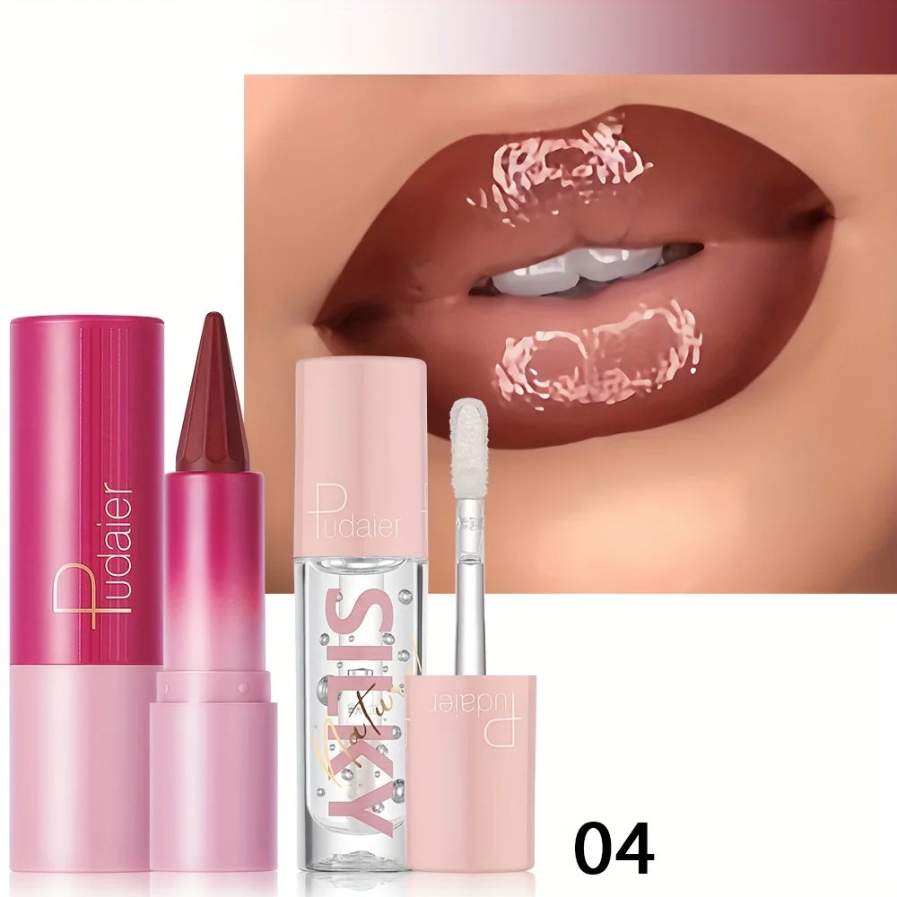 Silky Lipstick & Nourishing Lip Oil Set – Long-Lasting Hydration & Versatile Looks