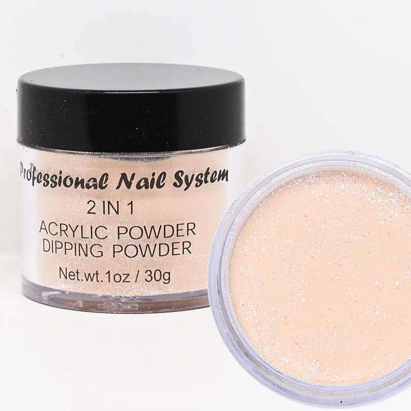 2-in-1 Acrylic & Dipping Powder – Nail Dust Pigment for French Dip, Glitter Manicure & Gel Polish, FAW53