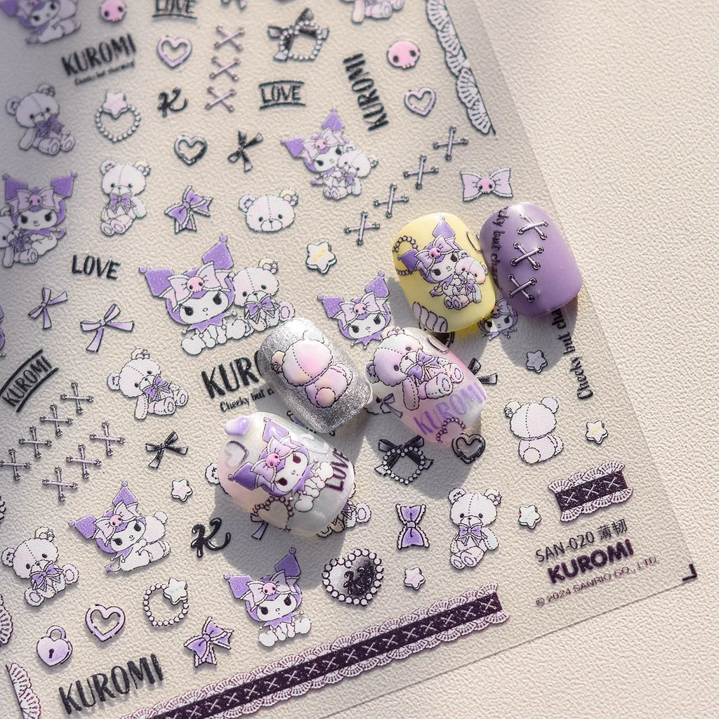 5D Anime Nail Stickers – Hello Kitty, Kuromi & Cinnamoroll