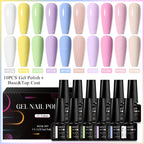 MEET ACROSS 12pcs Macaron Gel Nail Polish Set – UV Soak Off Manicure Kit
