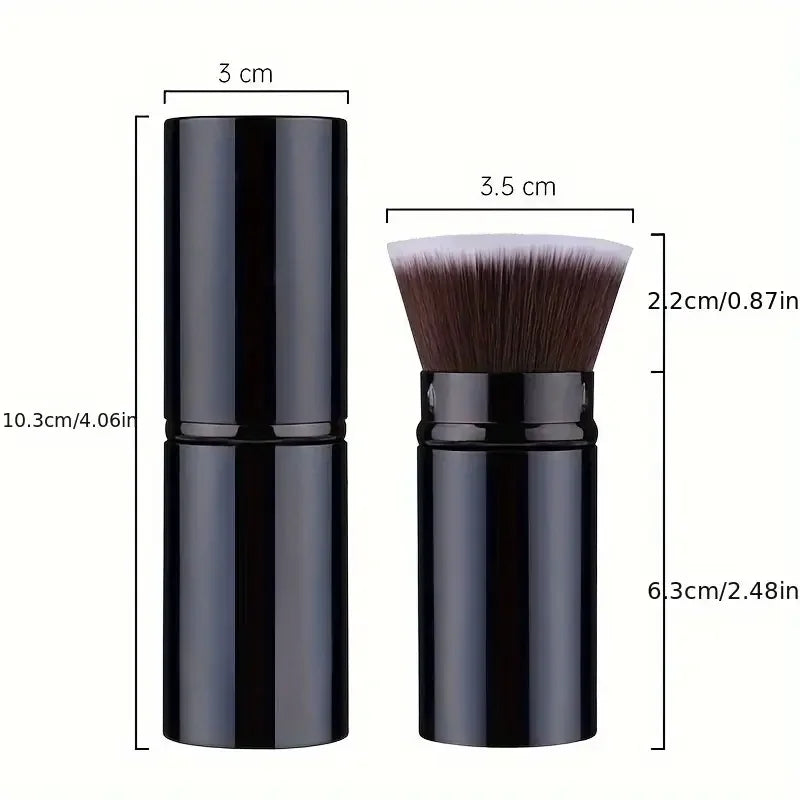 Premium Retractable Kabuki Brush – Blusher, Powder & Concealer Applicator
