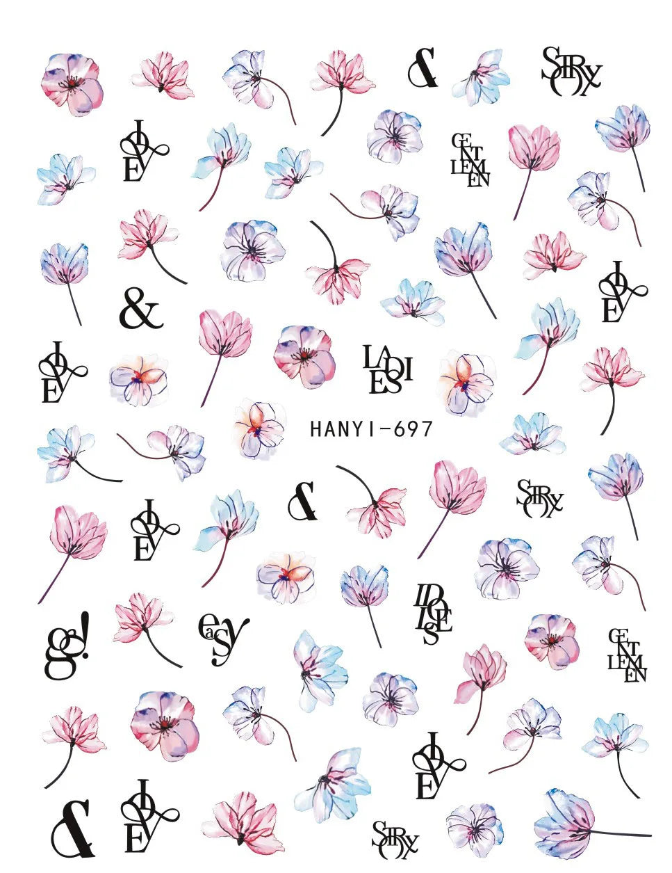 3D Floral & Butterfly Nail Art Stickers