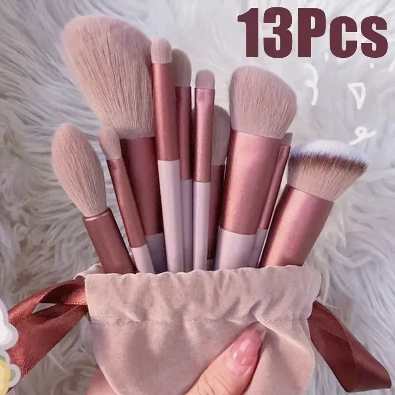13PCS Colorful Makeup Brush Set – Foundation, Eyeshadow, Blush & Beauty Brushes for Women