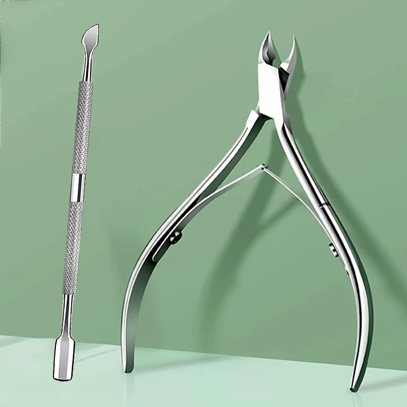 Cuticle Trimmer with Pusher – Professional Stainless Steel Cuticle Remover, Nipper & Durable Clipper Tool