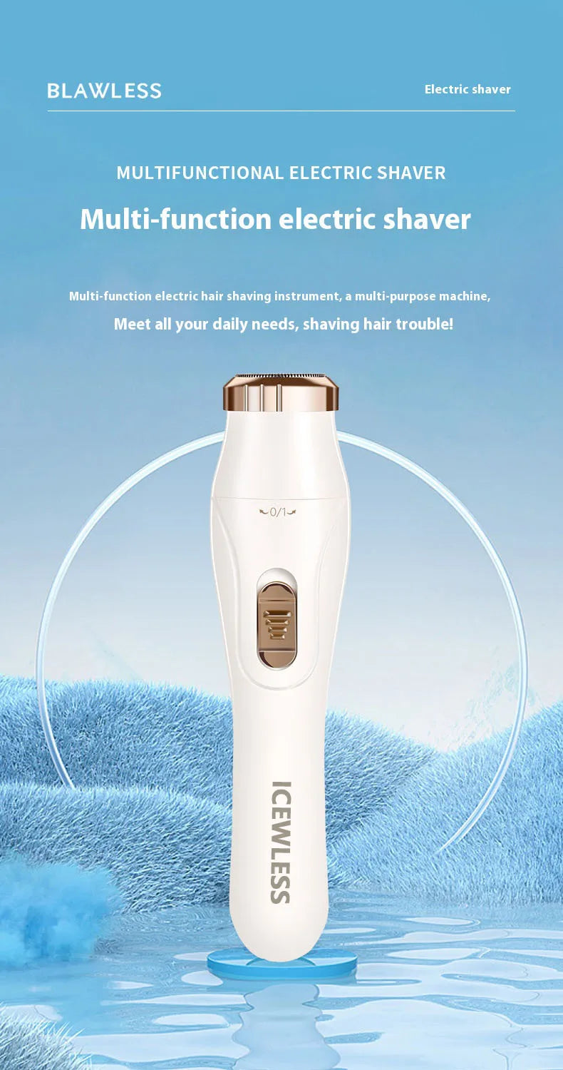 Electric Waterproof Hair Trimmer for Women – Painless Body & Facial Hair Removal