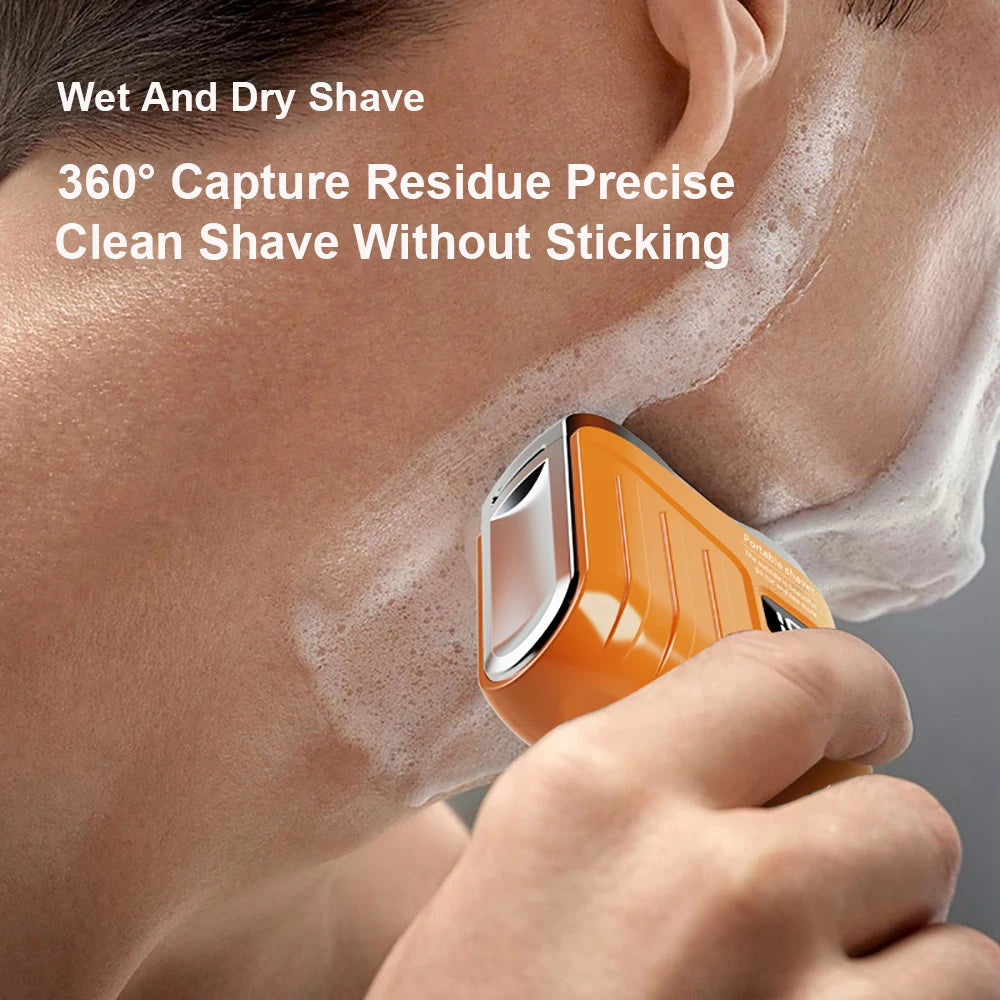 Mini Portable Electric Shaver & Beard Trimmer – Rechargeable Waterproof Men’s Razor