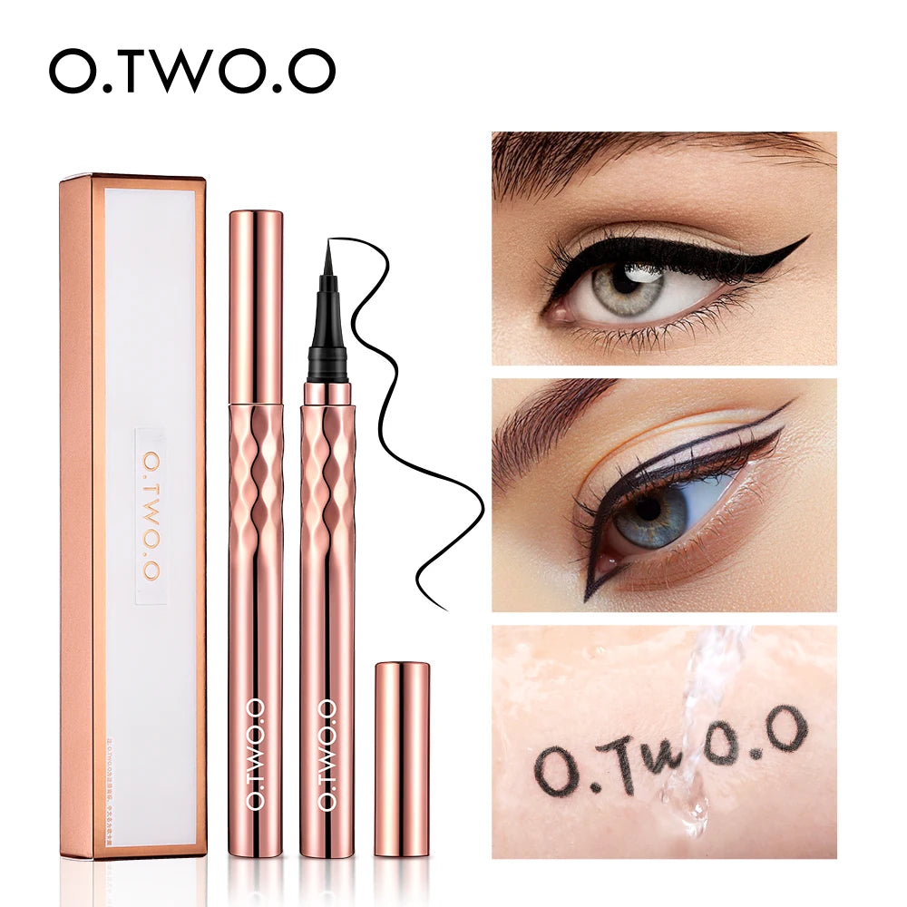 Ultra-Fine Waterproof Liquid Eyeliner Pencil – 12-Hour Smudge-Proof, Quick-Dry Black Liner for Precision Wings & Arrows