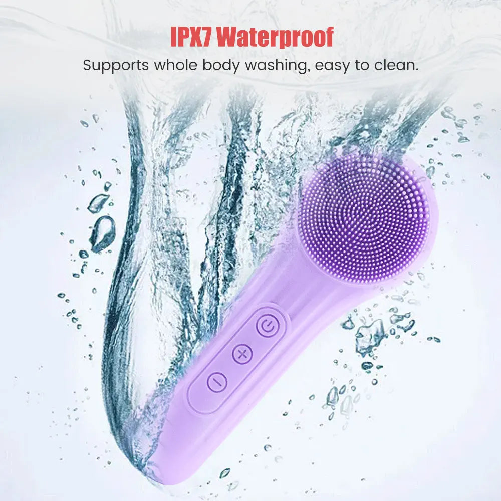 Ultrasonic Silicone Facial Cleansing Brush – Deep Pore & Blackhead Massager