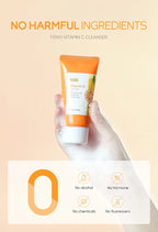 Vitamin C Facial Cleanser – Deep Cleansing, Moisturizing, Blackhead Removal Skincare Foam