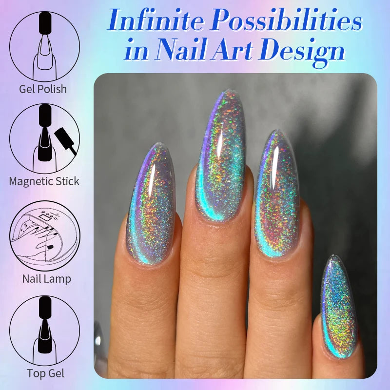 BORN PRETTY 9D Holographic Cat Eye Gel Polish 10/15ml – UV/LED Soak Off