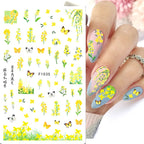 3D Floral & Butterfly Nail Art Stickers Decals