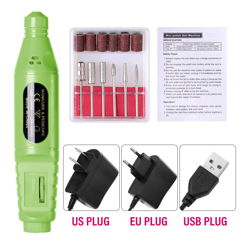 Electric Nail Drill Machine – Professional Manicure Milling Cutter & Nail Art Drill Pen for Salon Use