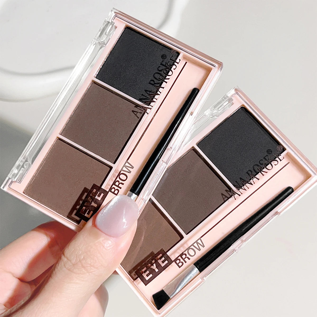 3-Color Brow Powder Kit with Brush – Long-Lasting & Natural Finish