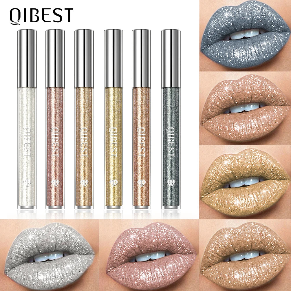 Diamond Liquid Lipstick – 6 Colors, Long-Lasting Waterproof Gloss