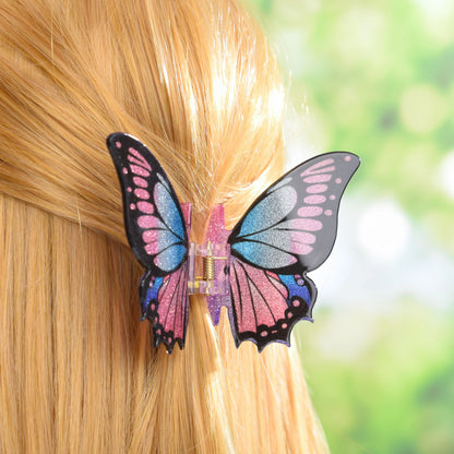 DuoShang Sweet Colorful Butterfly Hair Claw – Large Acrylic Simulated Butterfly Hair Clip for Women