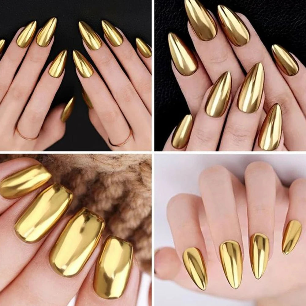 Gold Mirror Nail Polish – Quick Dry Metallic Lacquer