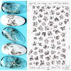 3D Butterfly & Flower Nail Art Stickers – Blue & Purple Decals for Manicure