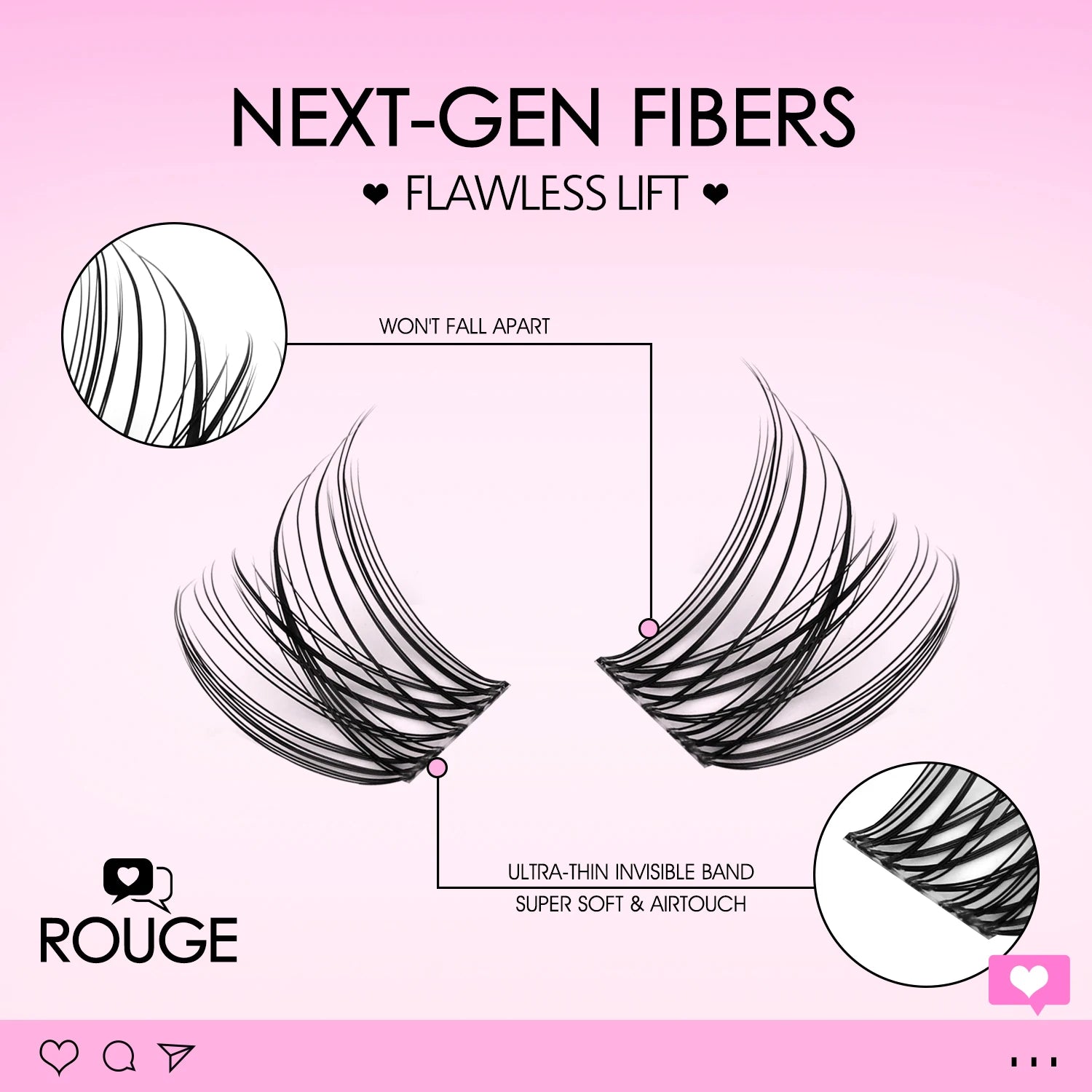 WOSHEER Natural Cluster Lashes – Volume Mixed Eyelash Extensions