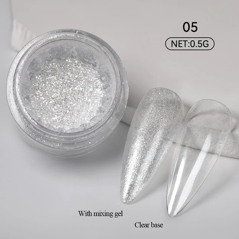 10g Gradient Pearl Nail Powder – Metallic Aurora Effect Glitter Dust for UV Gel Nail Art Decorations