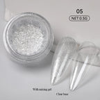 10g Gradient Pearl Nail Powder – Metallic Aurora Effect Glitter Dust for UV Gel Nail Art Decorations
