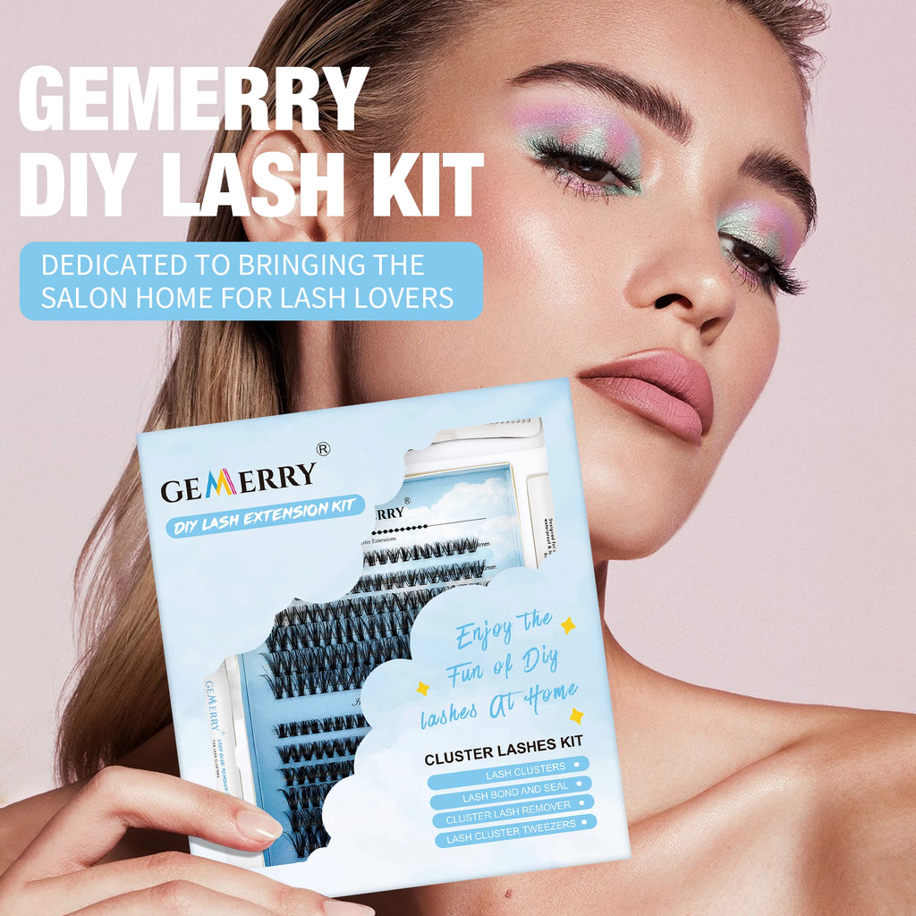 DIY Lash Extension Kit – 280 Clusters with Bond, Seal, Remover & Tweezers (40/50 Pack)