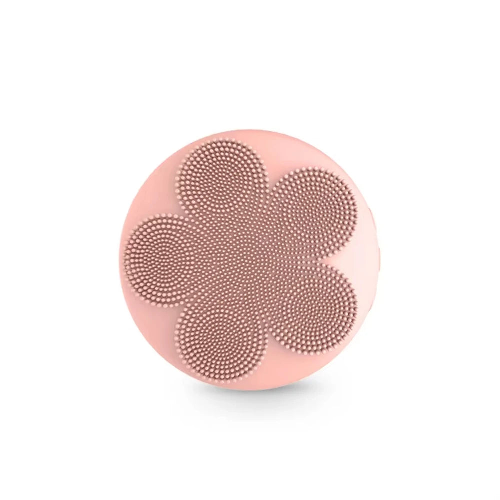 Electric Facial Cleansing Brush – Silicone Face Scrubber with Red & Blue LED Light for Deep Cleansing and Exfoliating Massage