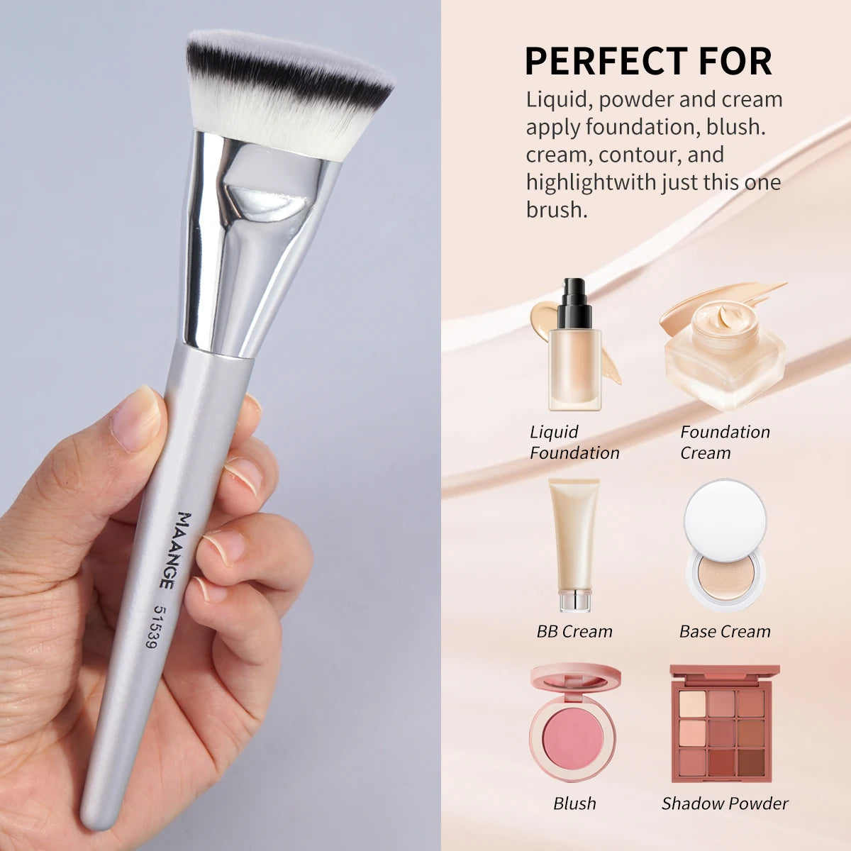 Double-Head Makeup Brushes Set – Foundation, Powder, Concealer, Blusher & Bronzer Skin-Friendly Makeup Tools