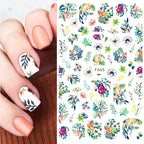 3D Butterfly & Flower Nail Art Stickers – Blue & Purple Decals for Manicure