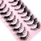 Cat Eye Wispy Mink Lashes – 10 Pairs, Natural Fluffy Long & Short False Eyelashes