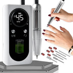 45,000 RPM Rechargeable Electric Nail Drill Machine – Portable Nail File Kit with Nail Mill Cutter Sets & Drill Bits