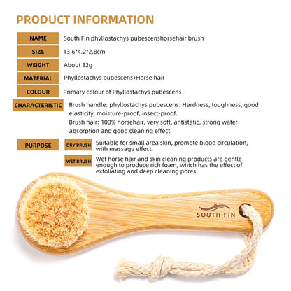 1Pc Facial Cleansing Brush – Soft Bamboo Hair Face Brush for Deep Cleaning, Gentle Massage & Portable Skincare