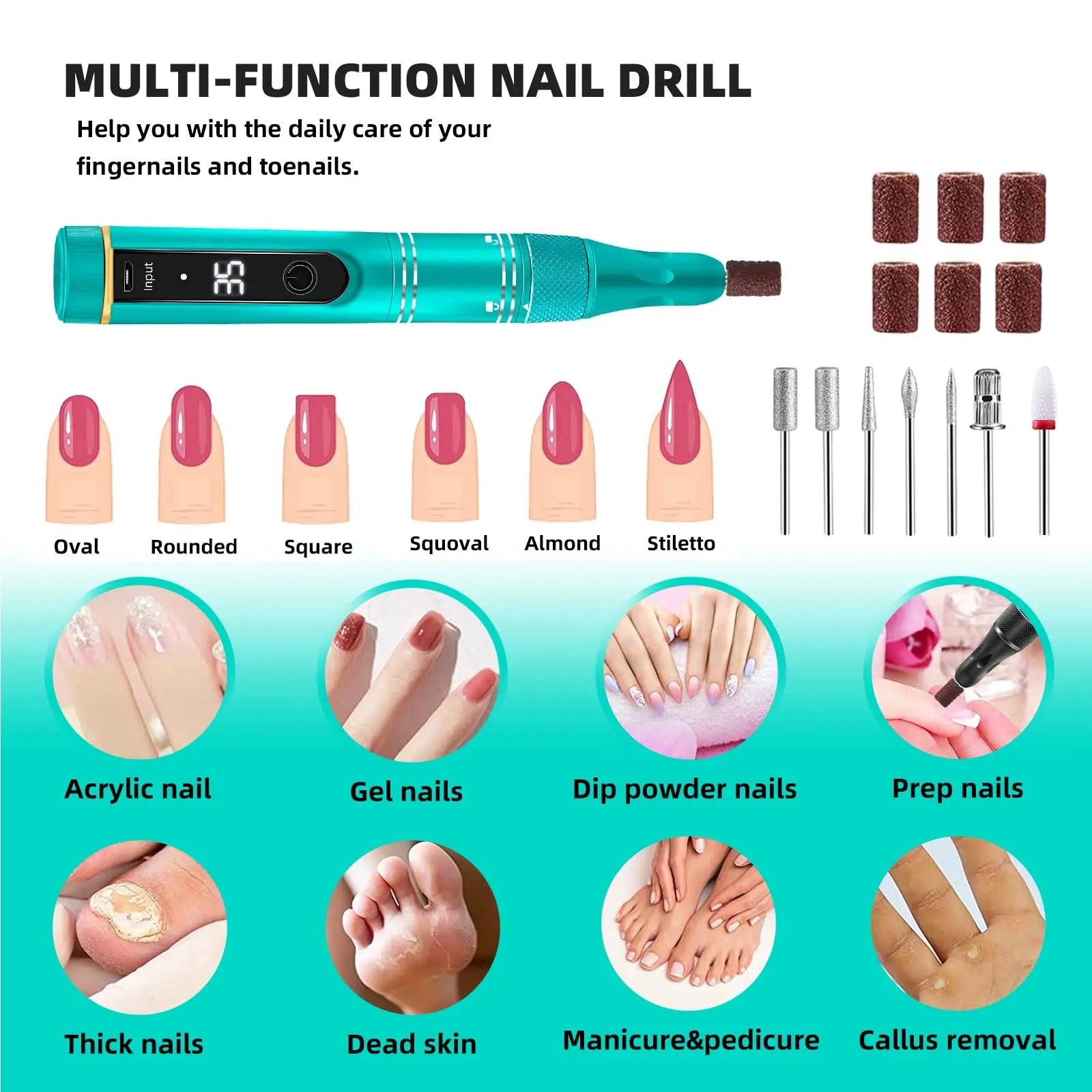 35000 RPM Cordless Electric Nail Drill Machine – Rechargeable Nail Drill Pen for Gel Polishing & Salon-Quality Nail Care