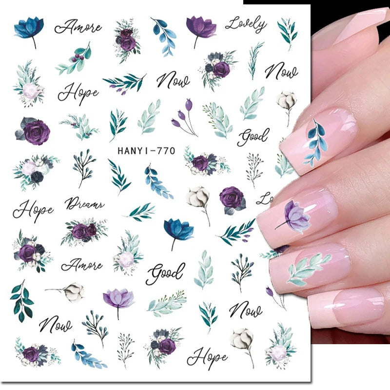 3D Floral & Butterfly Nail Art Stickers
