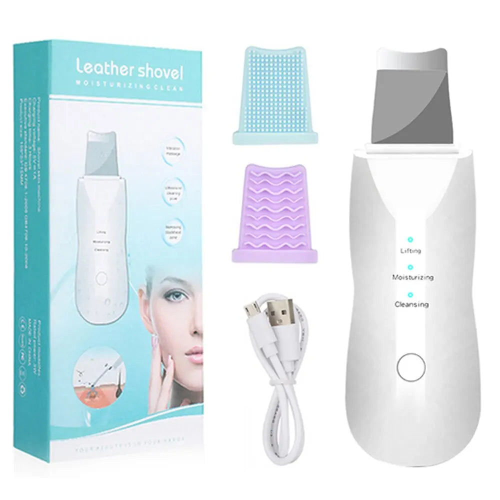 Deep Vibration Facial Skin Scrubber – Pore Cleaner & Massaging Spatula for Glowing Skin