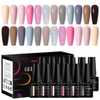 MEET ACROSS 12pcs Macaron Gel Nail Polish Set – UV Soak Off Manicure Kit