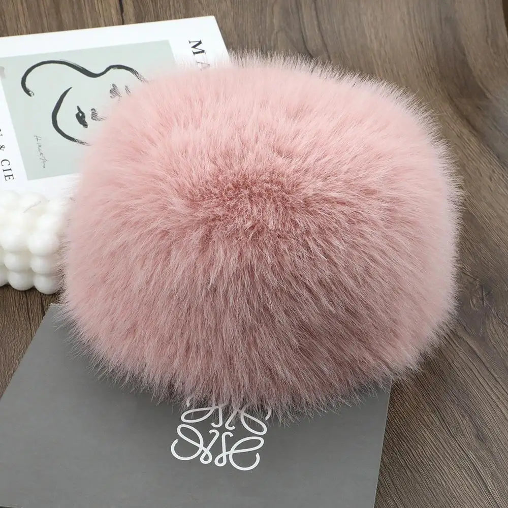 Women’s Faux Fox Fur Winter Hat – Warm Snow Ski Cap, Windproof Russian Style Ear Warmer Bonnet