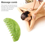 Natural Jade Comb Gua Sha Scraping Massage Tool