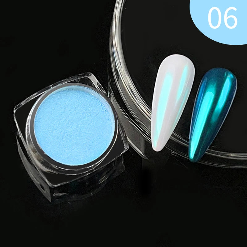 10g Gradient Pearl Nail Powder – Metallic Aurora Effect Glitter Dust for UV Gel Nail Art Decorations