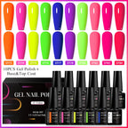 MEET ACROSS 12pcs Macaron Gel Nail Polish Set – UV Soak Off Manicure Kit