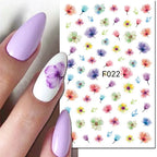 3D Y2K Hibiscus Floral Nail Stickers