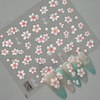 5D Spring Flower Nail Stickers – Embossed Floral Manicure Decals