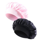 New Women’s Satin Solid Wide-Brimmed Sleeping Hat – Unisex Elastic Head Wrap Bonnet for Hair Care
