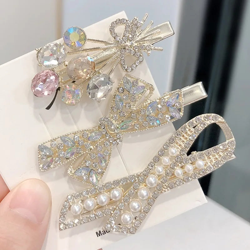 5PCS Elegant Metal & Pearl Hair Clip Set – BB, Bangs, Chopped Hair Clips for Girls & Women