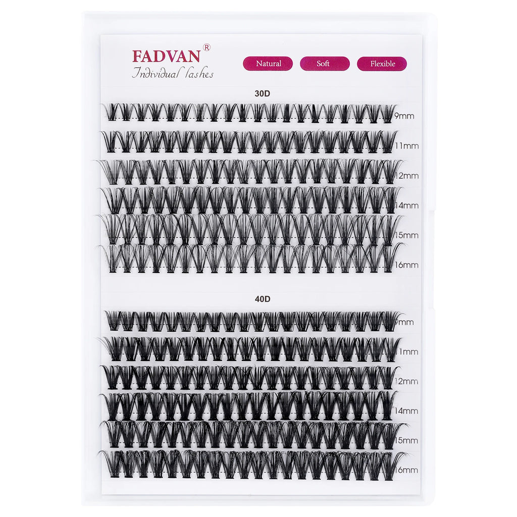 DIY Cluster Lashes Bundle – 30D/40D Soft Mink Individual Lashes